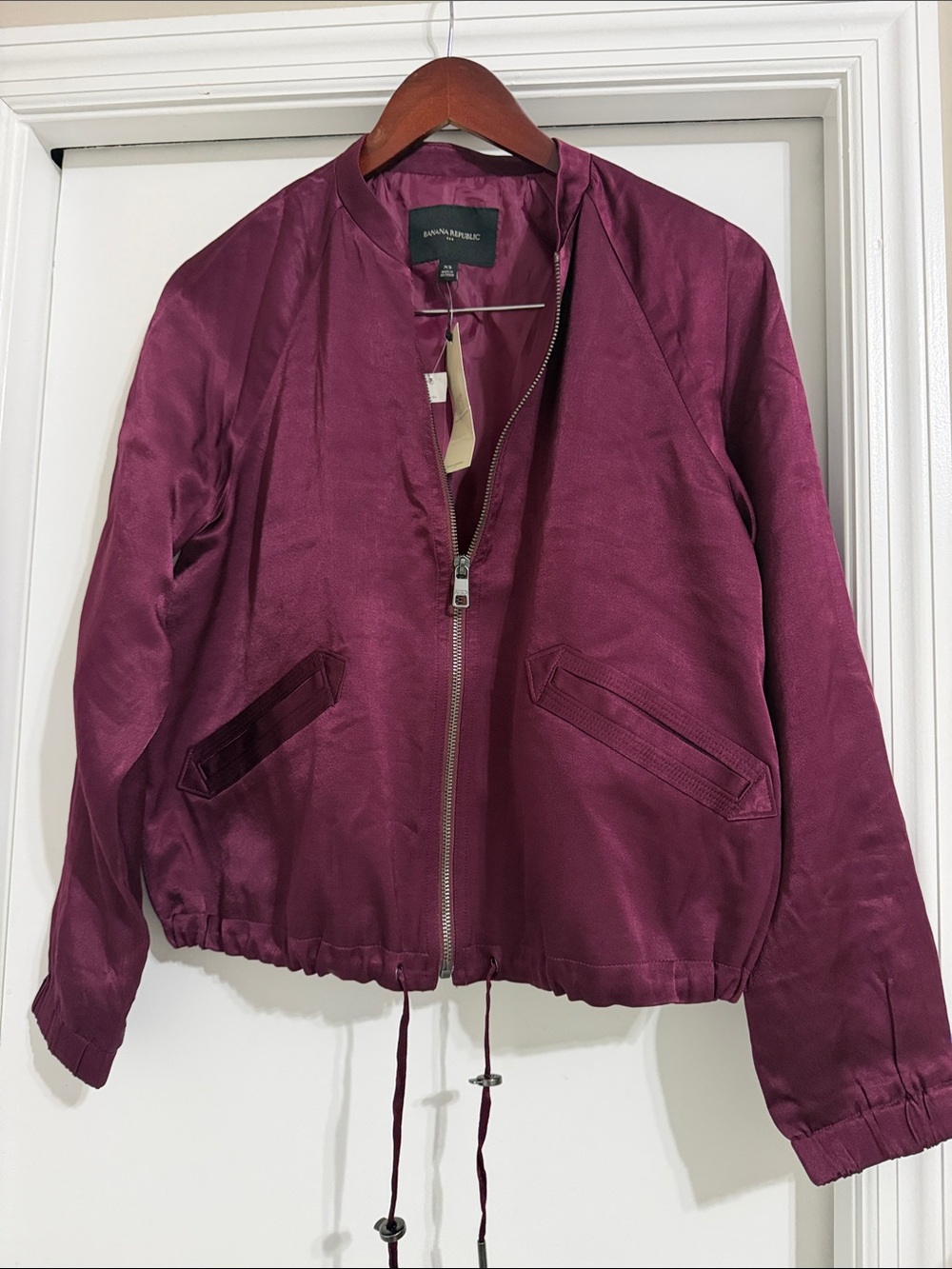 🍁🌾 Banana Republic Women's Plum Bomber Jacket